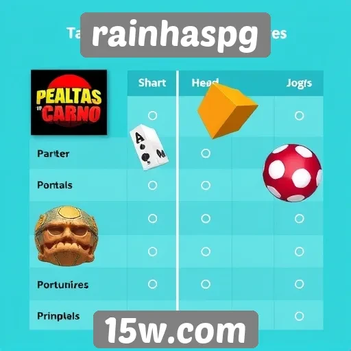 Comparativo entre jogos populares disponíveis no rainhaspg